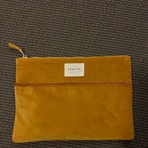 Sézane Mustard Velvet Pouch
